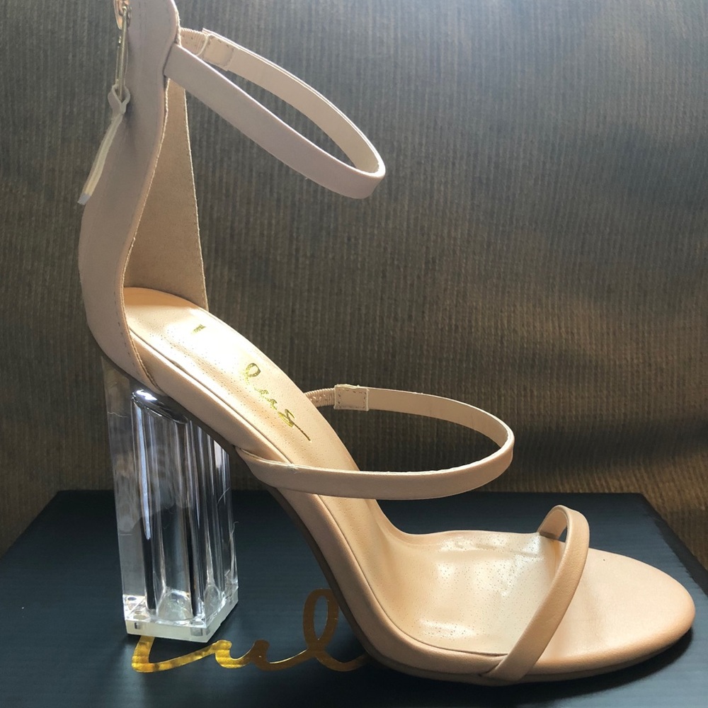 Isabella nude shoe with clear heel